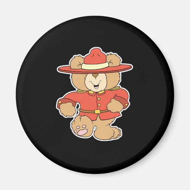 Canadian Mountie Bear Magnet (Front)