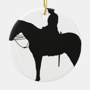 Canadian Mountie Silhouette Ceramic Tree Decoration