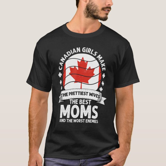 Canadian Mum Canada Mothers Day Mama Canadian Amer T-Shirt (Front)