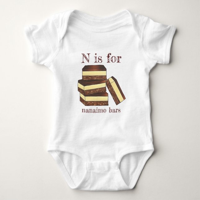 Canadian Nanaimo Bar BC Canada Bakery Dessert Food Baby Bodysuit (Front)