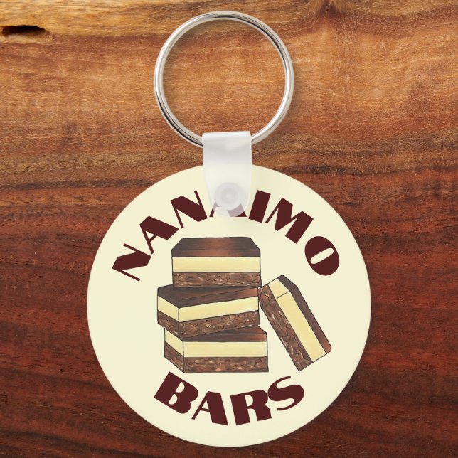 Canadian Nanaimo Bars Canada British Columbia Food Key Ring (Front)