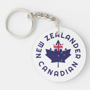 Canadian New Zealander Roots Key Ring