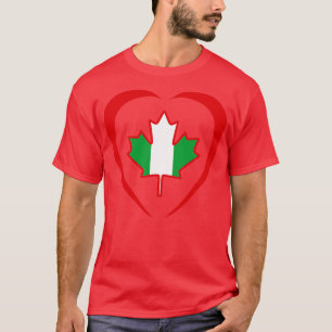 Canadian Nigerian Multinational Patriot Flag Heart T-Shirt