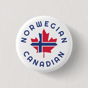 Canadian Norwegian   Roots 3 Cm Round Badge