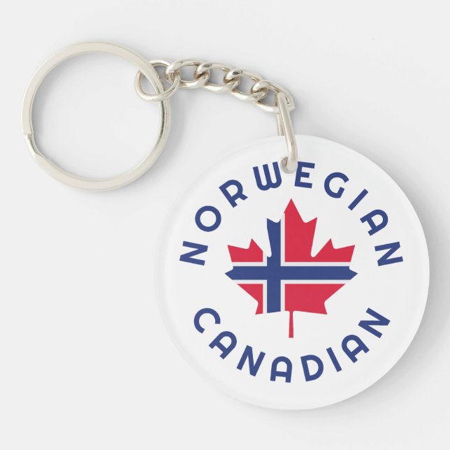 Canadian Norwegian   Roots Key Ring (Front)