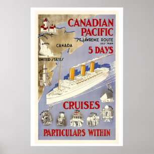 Canadian Pacific Cruises Canada America India Poster