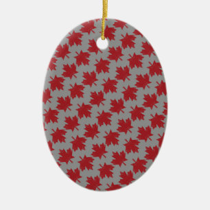 Canadian Pattern Ceramic Ornament