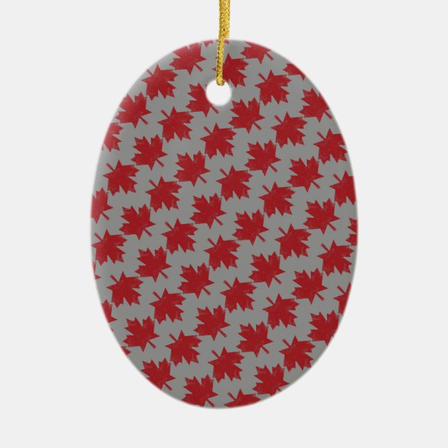 Canadian Pattern Ceramic Ornament (Front)