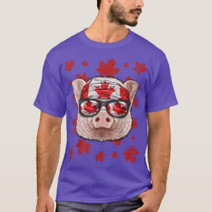 Canadian Pig Patriotic Canada Flag Maple Leaf Prid T-Shirt