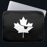 Canadian Pirate Black and White Maple Leaf Laptop Sleeve<br><div class="desc">Canadian Pirate Black and White Maple Leaf</div>