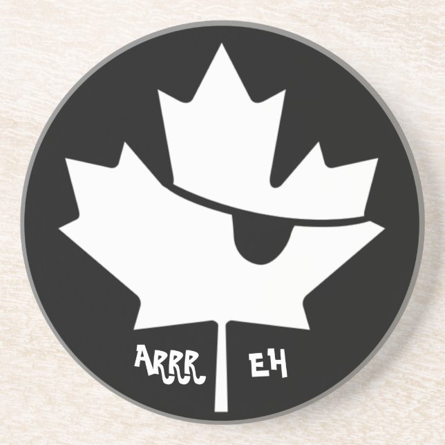 Canadian Pirate Maple Leaf Sandstone Coaster (Front)