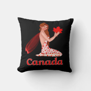 Canadian Pixie with Maple Leaf Cushion