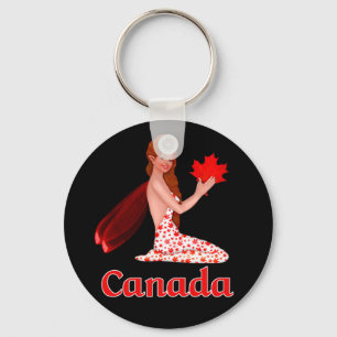 Canadian Pixie with Maple Leaf Key Ring