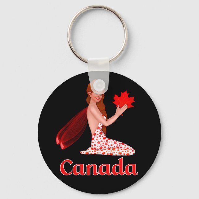 Canadian Pixie with Maple Leaf Key Ring (Front)