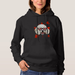 Canadian Poodle Dog Maple Leaf Patriotic Canada Fl Hoodie