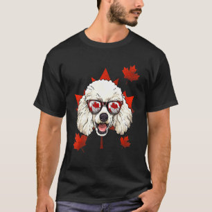 Canadian Poodle Dog Maple Leaf Patriotic Canada Fl T-Shirt