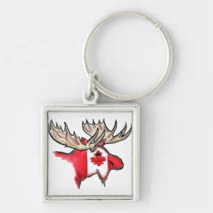 Canadian pride Canada elk flag keychain