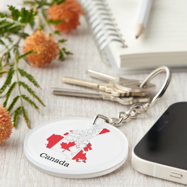 Canadian Pride Flag Within the Map Key Ring (Front Right)