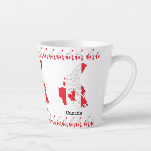 Canadian Pride Flag Within the Map Latte Mug