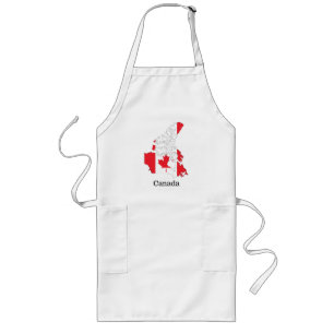 Canadian Pride Flag Within the Map Long Apron