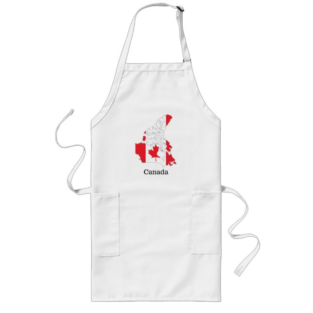 Canadian Pride Flag Within the Map Long Apron (Front)