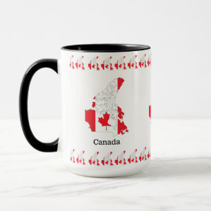 Canadian Pride Flag Within the Map Mug