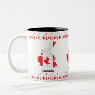 Canadian Pride Flag Within the Map Two-Tone Coffee Mug
