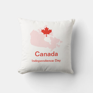 Canadian Pride Maple Leaf Map Cushion