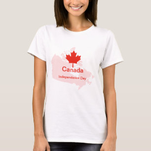 Canadian Pride Maple Leaf Map T-Shirt