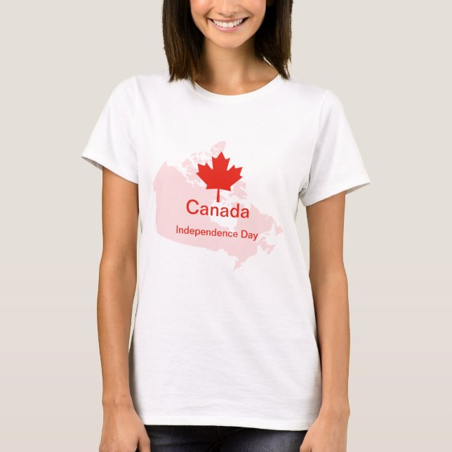 Canadian Pride Maple Leaf Map T-Shirt (Front)