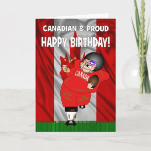 Canadian & Proud American Football Birthday Card