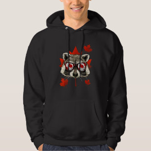 Canadian Racoon Maple Tree Leaf Canada Flag Trash Hoodie