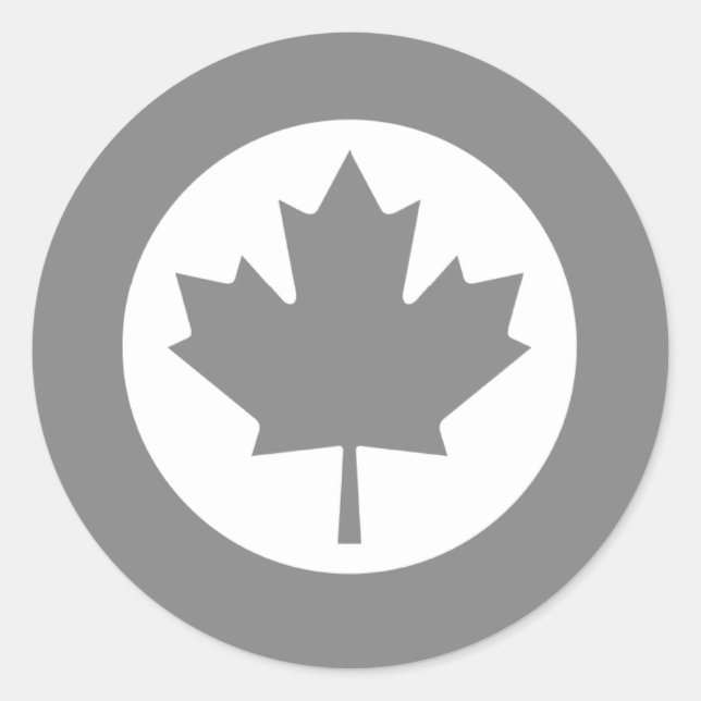 Canadian RAF Maple Leaf Roundel SUBDUED Classic Round Sticker (Front)