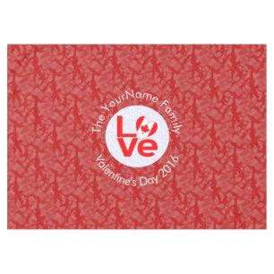 Canadian Red LOVE Flag Personalised  Tablecloth