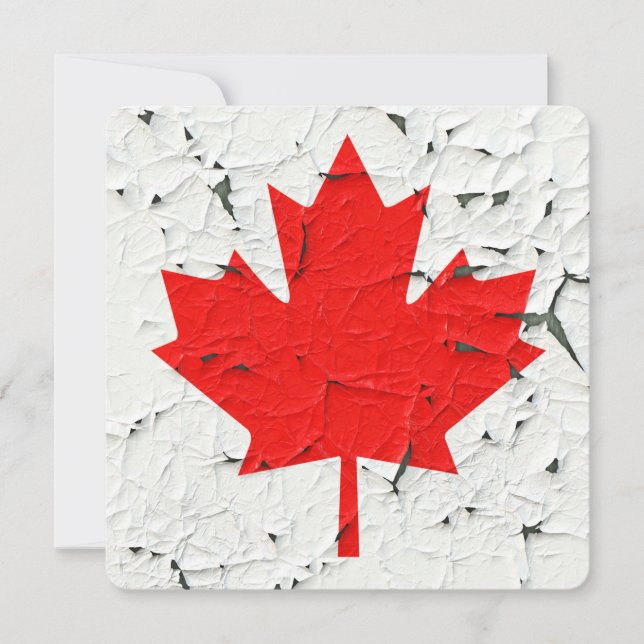 Canadian Red Maple Leaf CANADA Peeling Paint Print (Front)