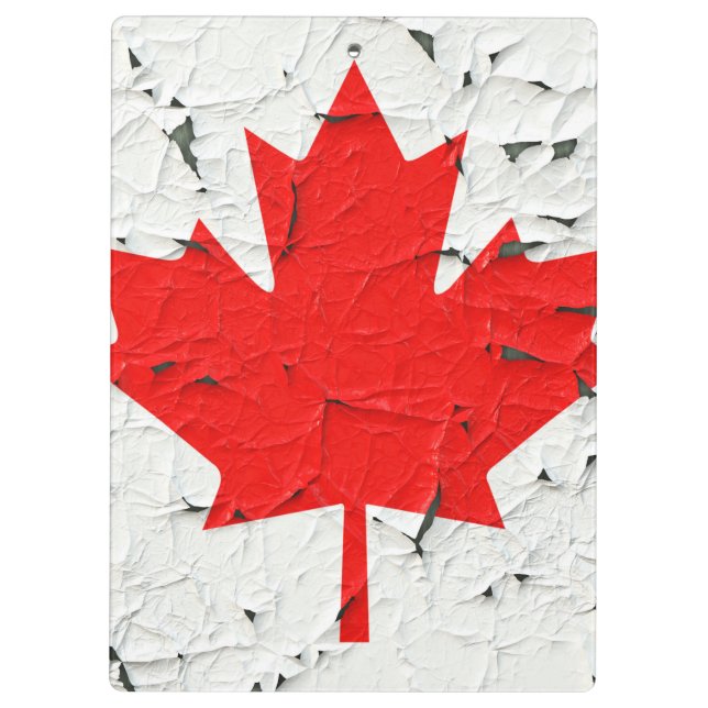 Canadian Red Maple Leaf CANADA Peeling Paint style Clipboard (Back)