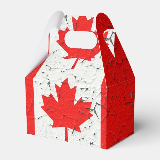 Canadian Red Maple Leaf CANADA Peeling Paint style Favour Box (Front Side)