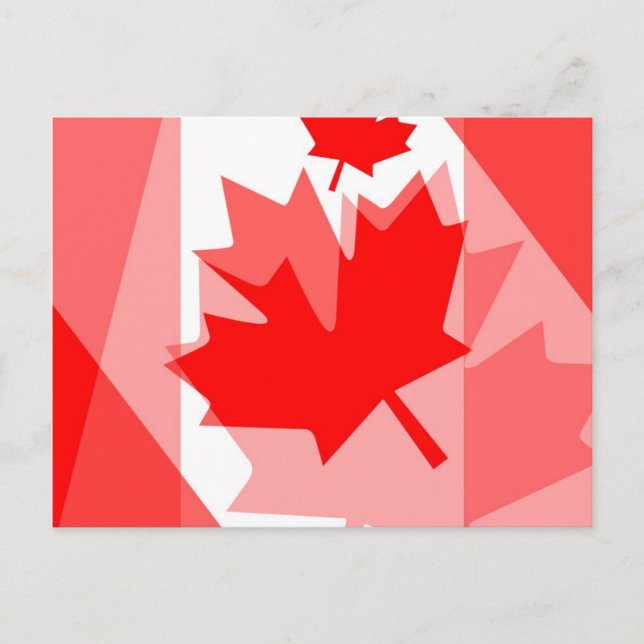 Canadian red Maple Leaf Layered Style CANADA Postcard (Front)