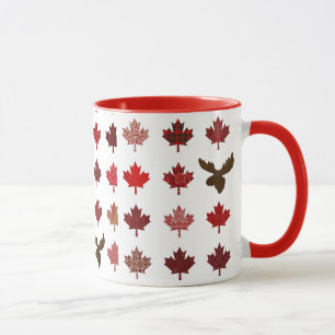 Canadian Red Maple Leaf (leaves and moose) Mug