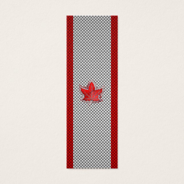 Canadian Red Maple Leaf on Carbon Fibre Print (Front)