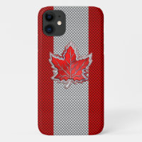Canadian Red Maple Leaf on Carbon Fibre Print