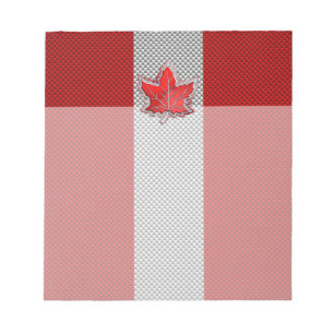 Canadian Red Maple Leaf on Carbon Fibre style Notepad