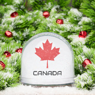 Canadian Red Maple Leaf Snow Globe – Patriotic 