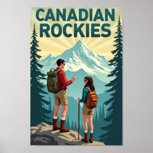 Canadian Rockies: A Retro Escape Poster