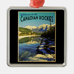 Canadian Rockies Metal Tree Decoration