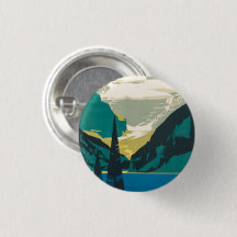 Canadian Rockies retro vintage poster Button