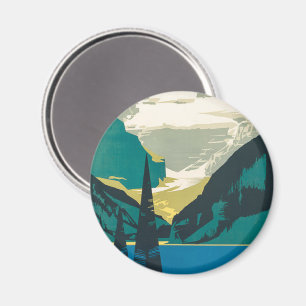 Canadian Rockies retro vintage poster Magnet
