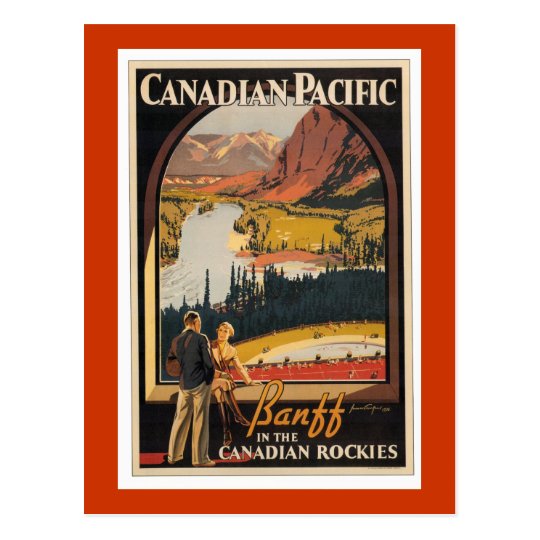 Canadian Rockies Travel Poster Vert Postcard