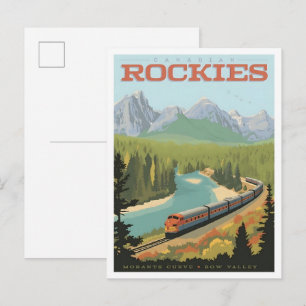 Canadian Rockies Vintage Art Travel Postcard