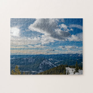 Canadian Rockies Winter Landscape | Mountain Sky J Jigsaw Puzzle